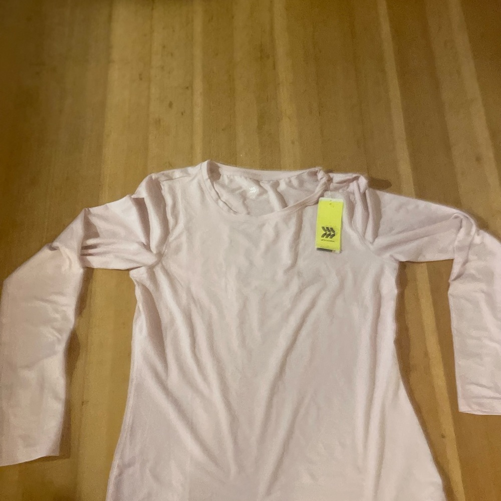 Pink, athletic long sleeve shirt